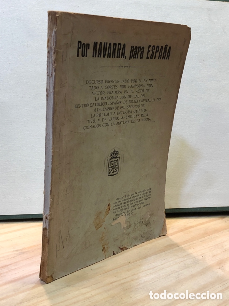 Livros em segunda m&atilde;o: Victor Pradera - Por Navarra, para Espa&ntilde;a (discurso)