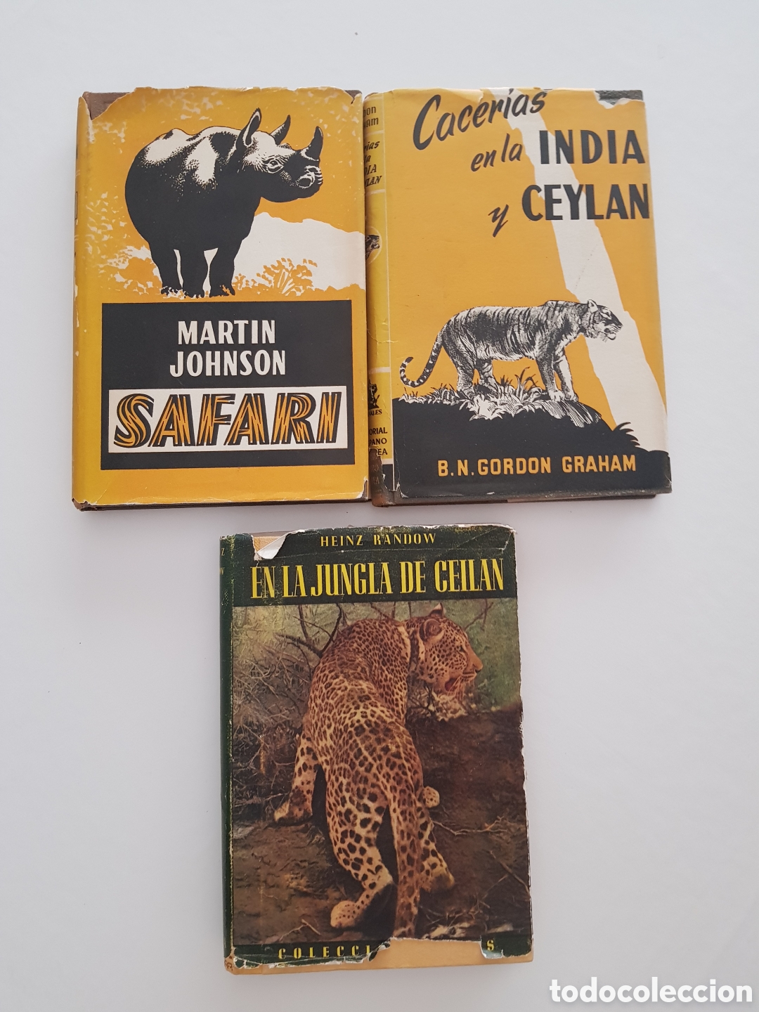 Libros de segunda mano: Pack caceria. safari. En la jungla de ceylan. De caceria en la India y ceylan.