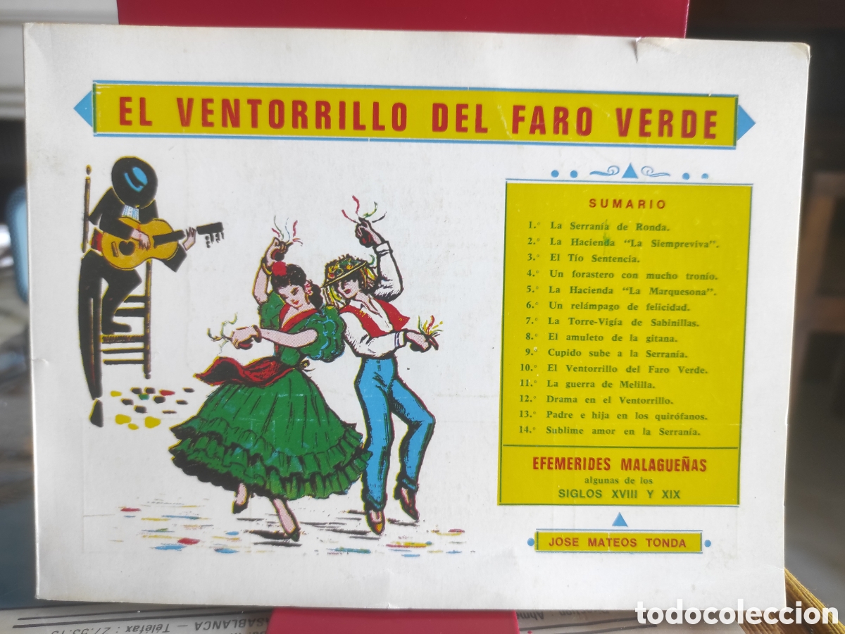 Second hand books: EL VENTORRILLO DEL FARO VERDE. EFEMERIDES MALAGUE&Ntilde;AS. JOSE MATEOS TONDA.