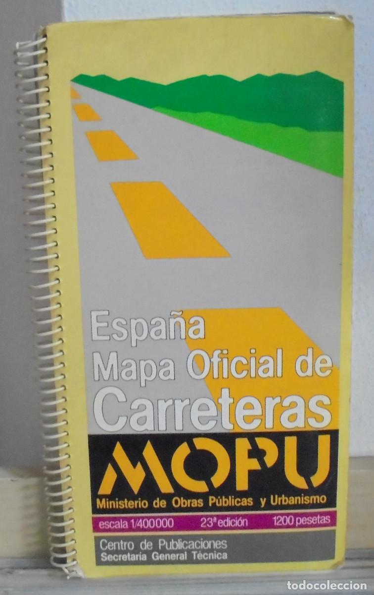 Libros de segunda mano: Espa&ntilde;a mapa oficial de carreteras, MOPU, escala 1:400.000, a&ntilde;o 1988