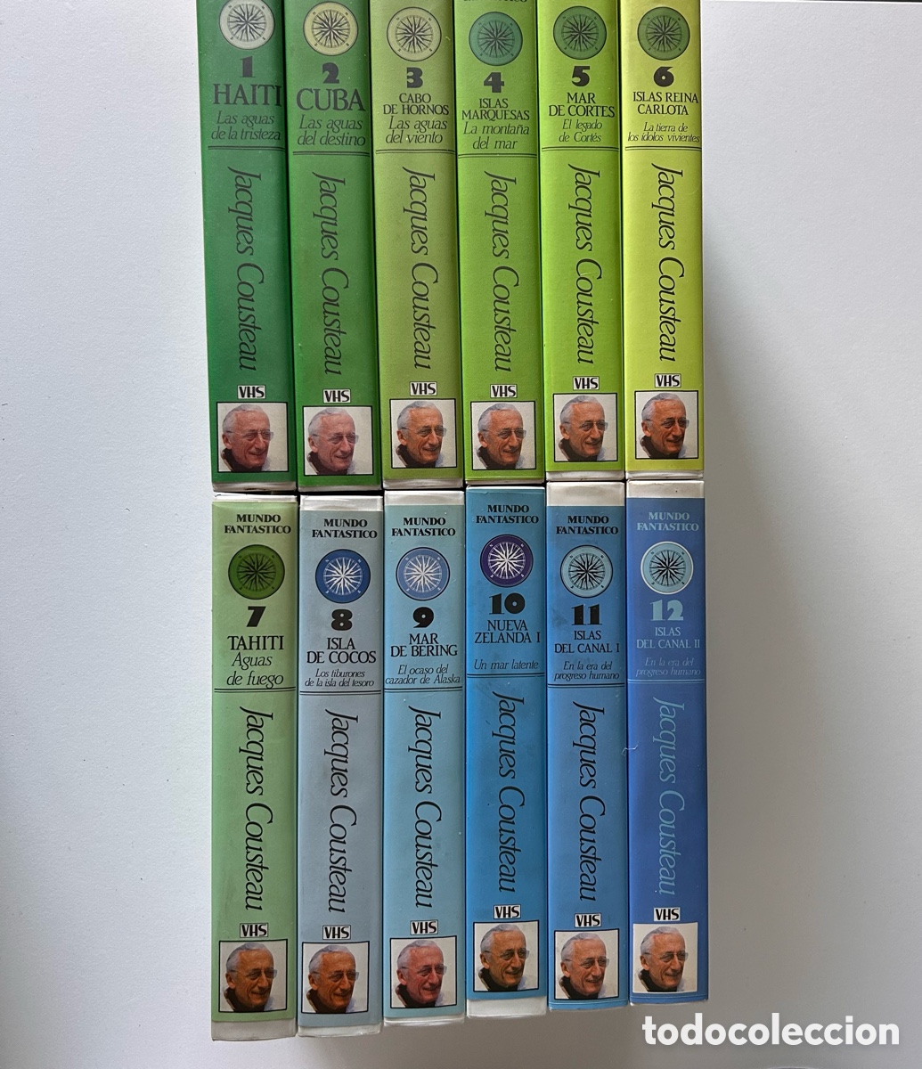 Libros de segunda mano: 12 VHS del Mundo Fantastico Jacques Cousteau
