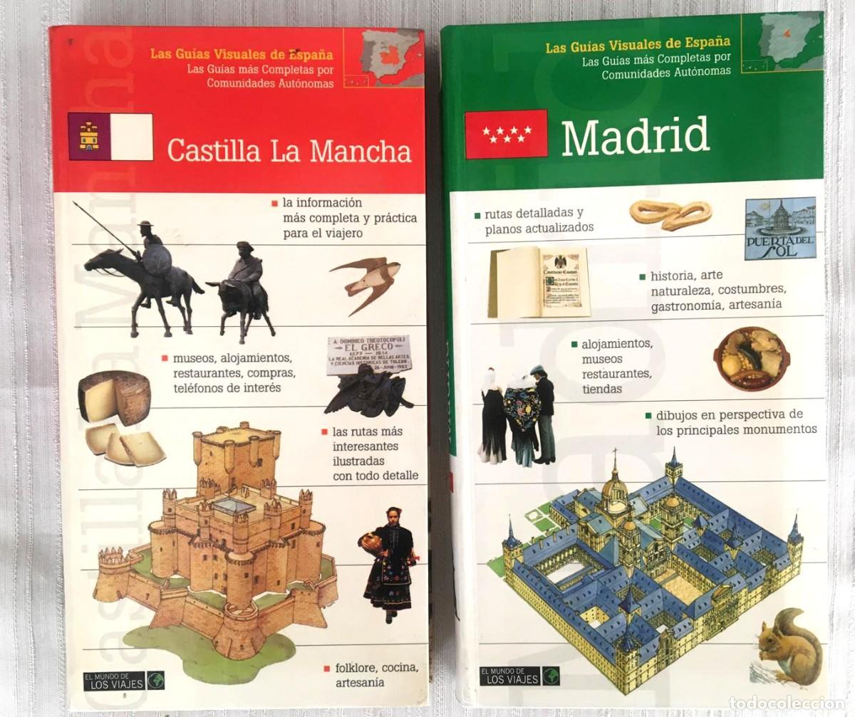 Libros de segunda mano: 2 Tomos de la serie &rdquo;Las Gu&iacute;as Visuales de Espa&ntilde;a&rdquo; sobre Madrid y Castilla La Mancha