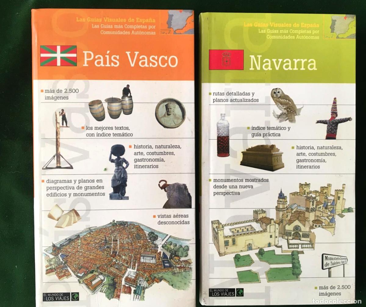 Libros de segunda mano: 2 Tomos de la colecci&oacute;n Las Gu&iacute;as Visuales de Espa&ntilde;a de pais vasco y Navarra