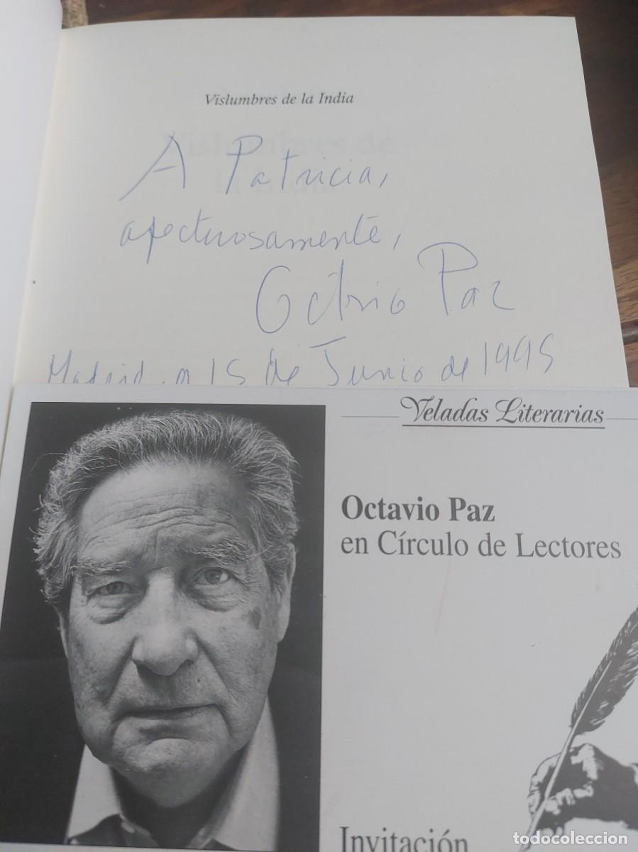Libros de segunda mano: Octavio paz libro firnado y dedicado Vislumbres de la India