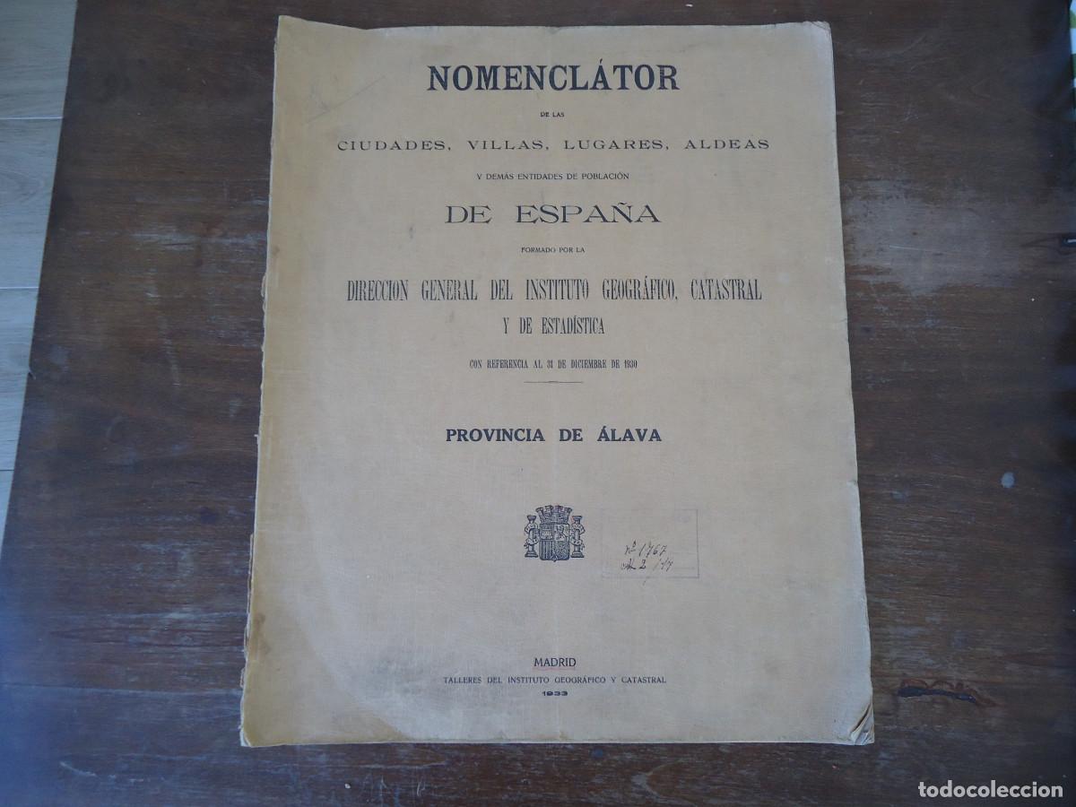 Libros de segunda mano: Nomenclator de las ciudades, villas, lugares, aldeas y dem&aacute;s entidades de poblaci&oacute;n. &Aacute;LAVA