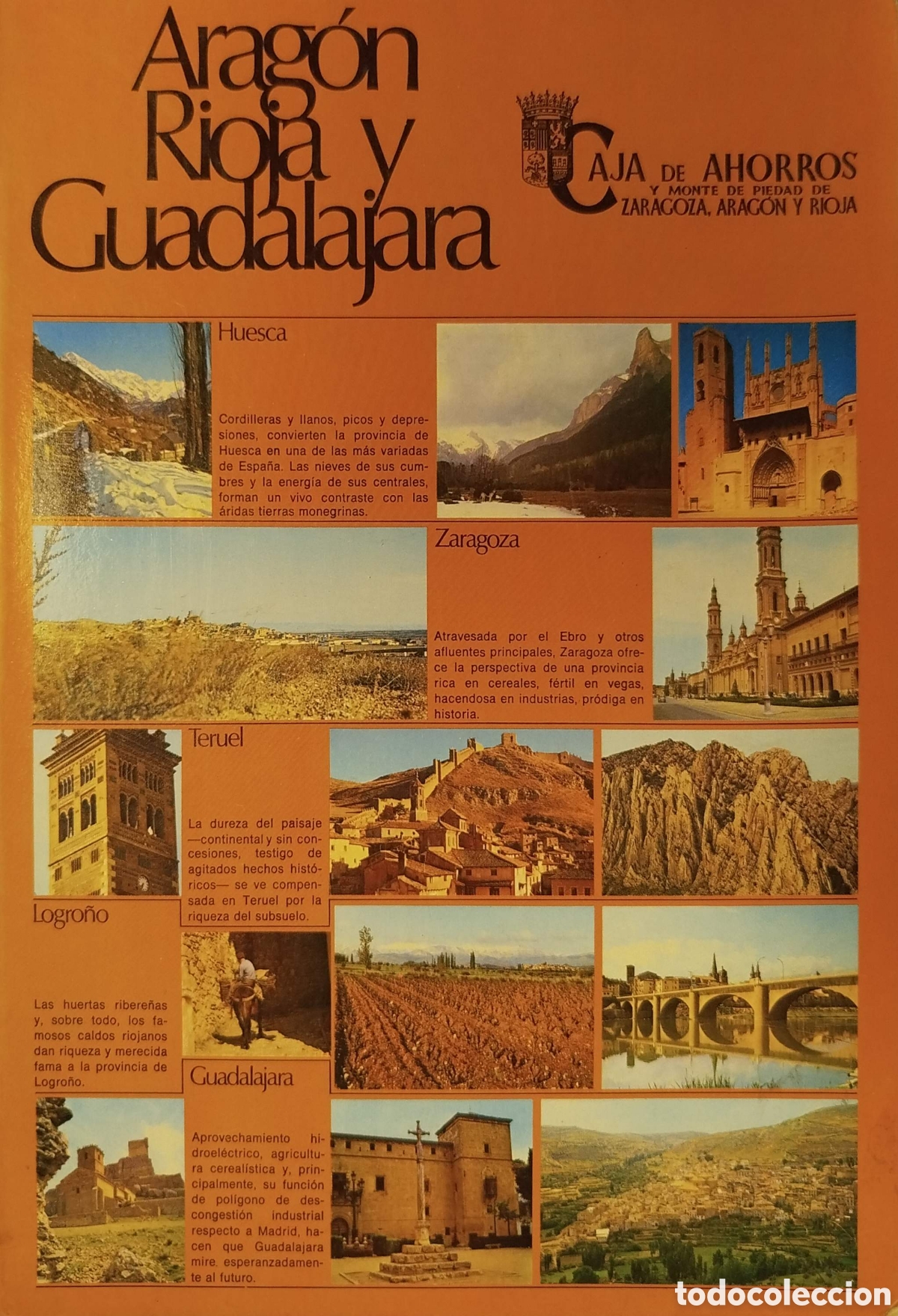 Libros de segunda mano: Arag&oacute;n, Rioja y Guadalajara. Caja de Ahorros Zaragoza, Arag&oacute;n y Rioja. 1975.