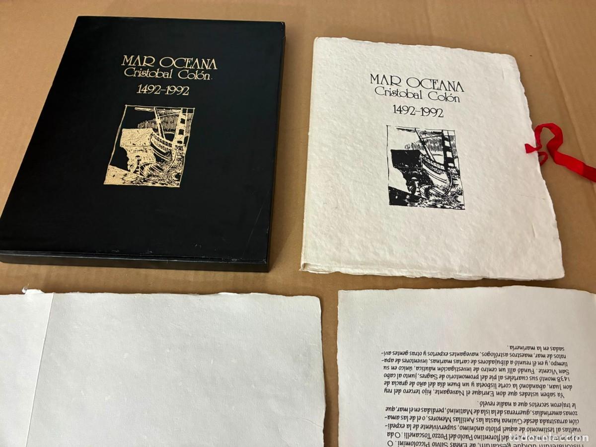 Libri di seconda mano: MAR OC&Eacute;ANA. Crist&oacute;bal Col&oacute;n 1492-1992 (Obra en estuche, con 7 grabados de Antonio Eslava)