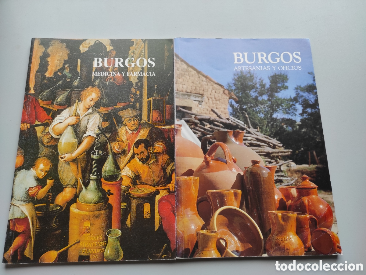 Libros de segunda mano: Lote dos libros Burgos (medicina y farmacia) y (artesan&iacute;as y oficios)