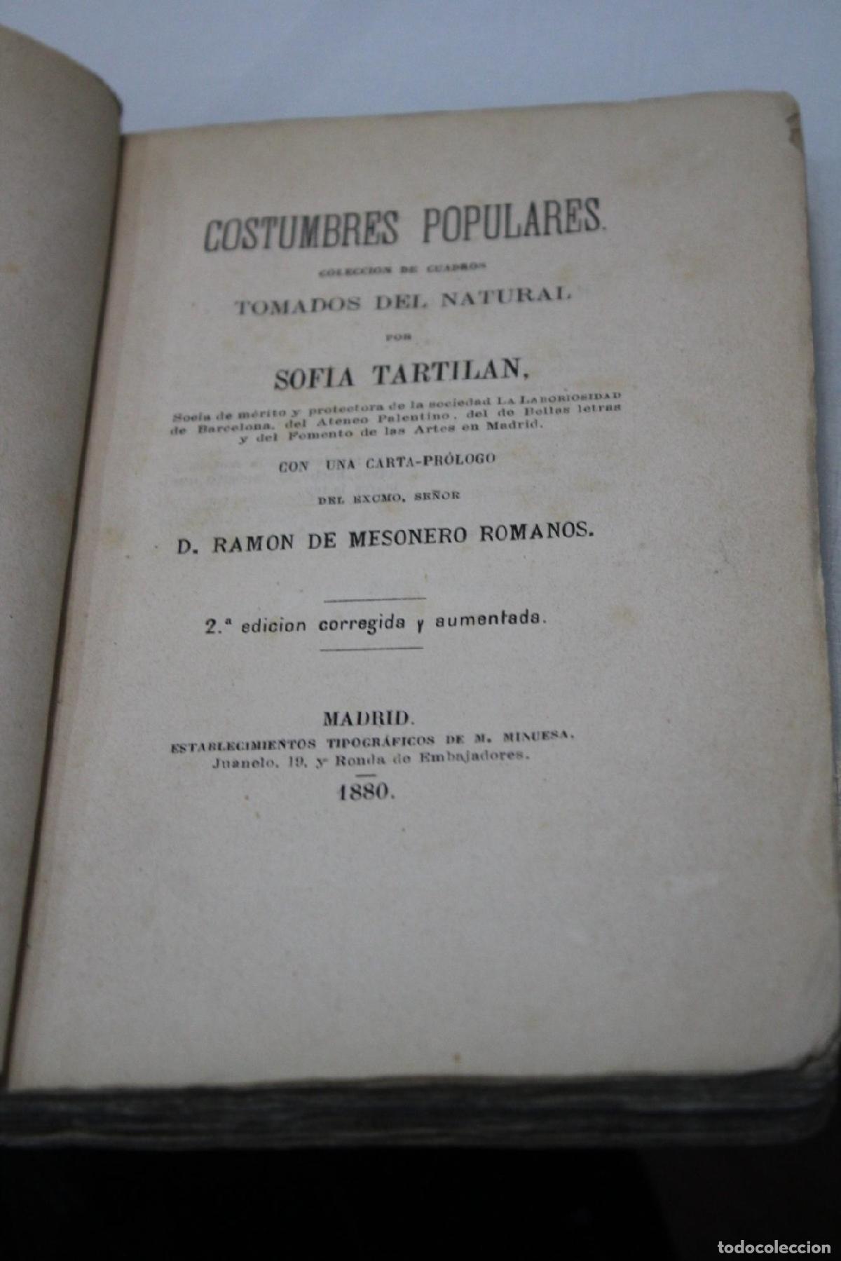 Libros de segunda mano: Costumbres populares. Colecci&oacute;n de cuadros tomados del natural. - Tartil&aacute;n, Sof&iacute;a.