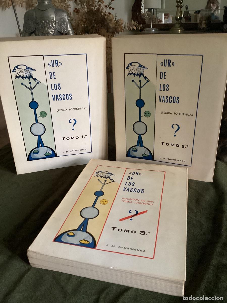 Libros de segunda mano: SANSINENEA: UR DE LOS VASCOS. TEOR&Iacute;A TOPON&Iacute;MICA. 3 TOMOS. COMPLETA.