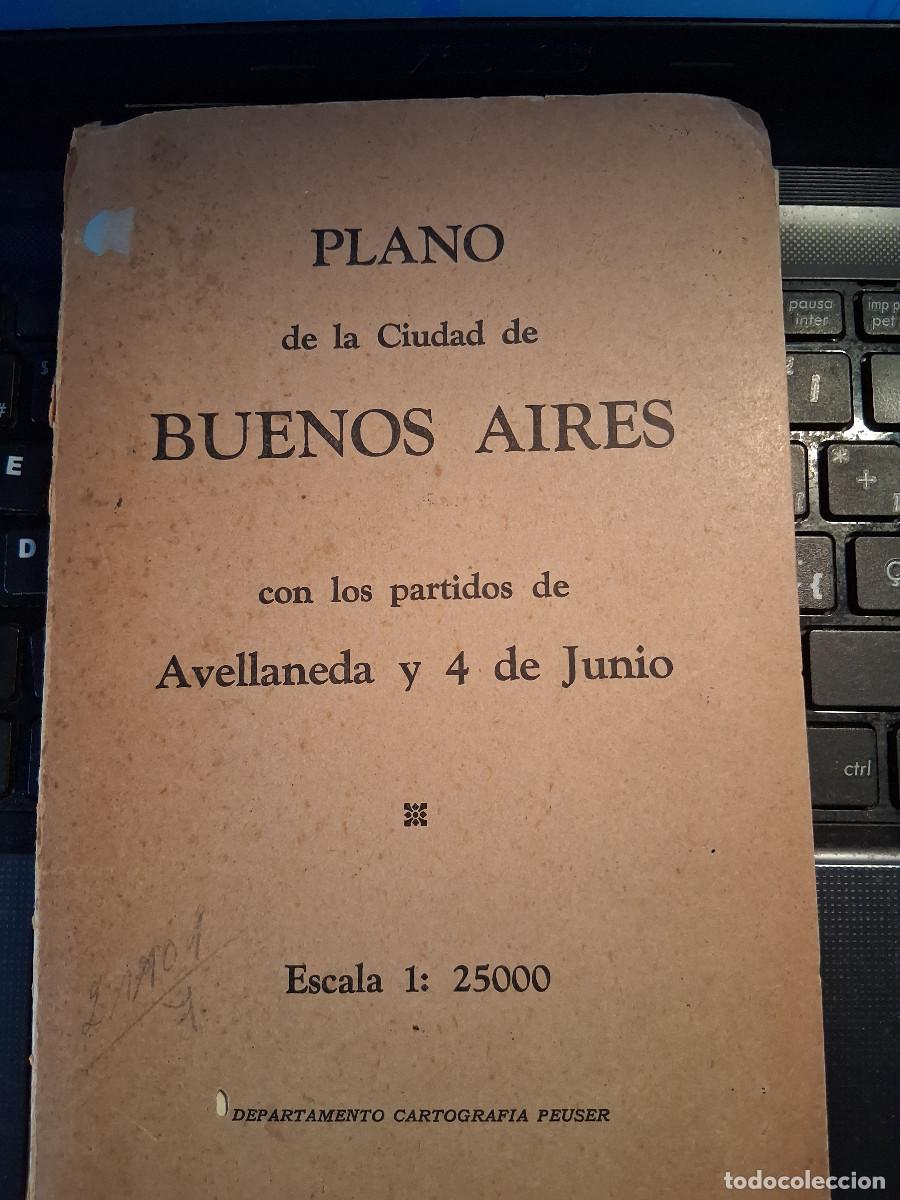 Libros de segunda mano: PLANO de la ciudad de Buenos Aires con los partidos de Avellandeda y 4 de junio