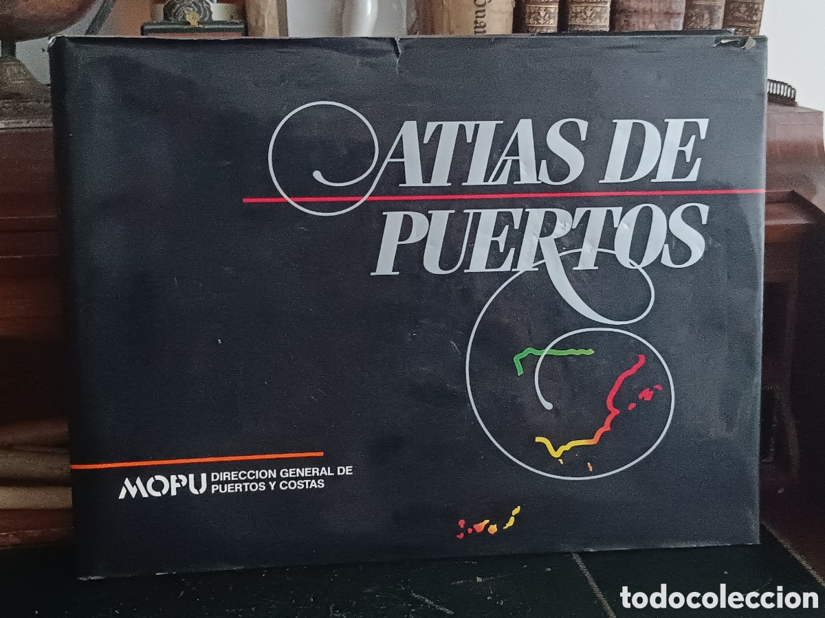 Libros de segunda mano: ATLAS DE PUERTOS (DE ESPA&Ntilde;A) MOPU, 1989 1&ordf; ed. 3.000 ejemplares, gran formato. Cartograf&iacute;a y Planos.