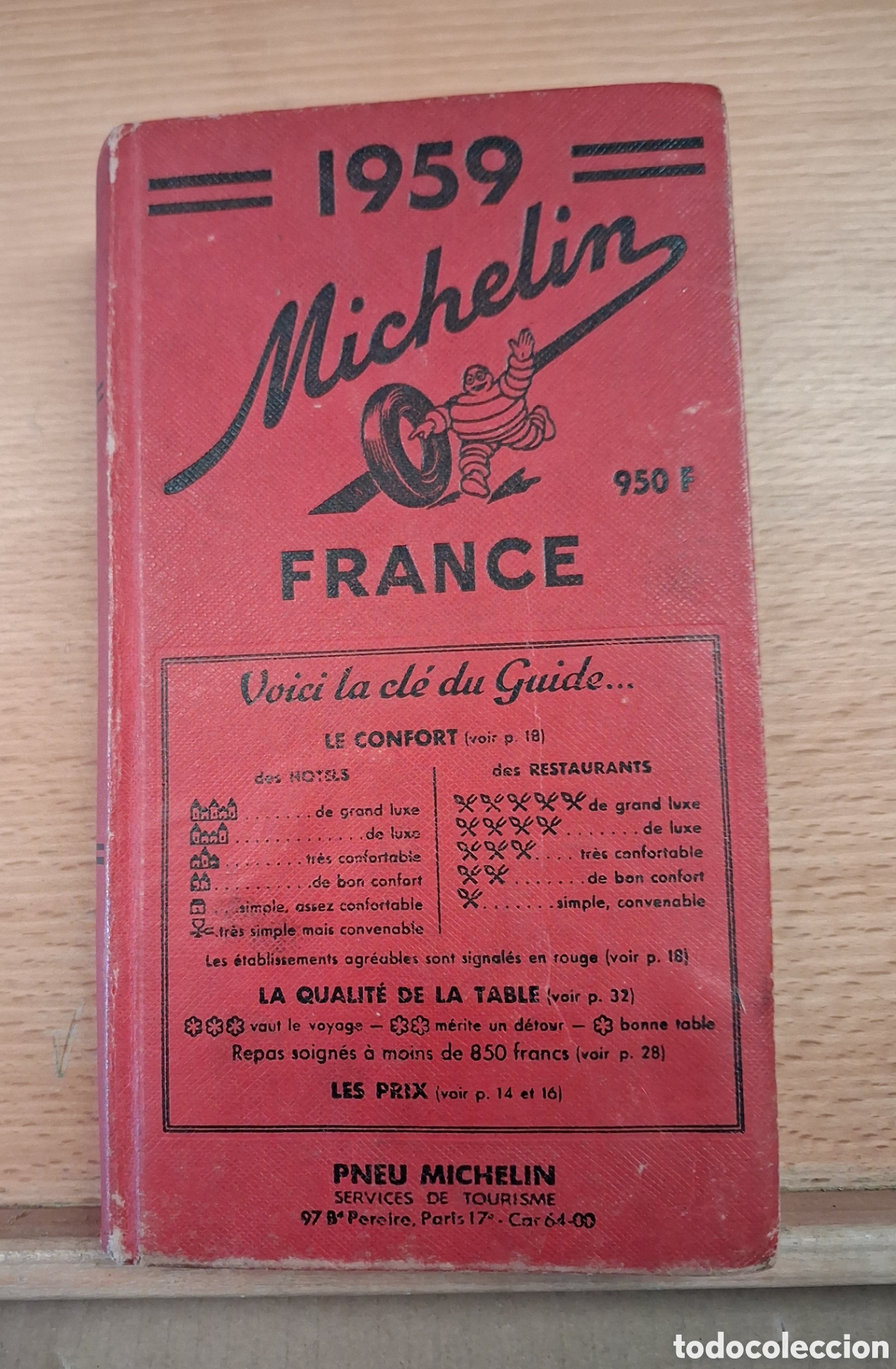 Libros de segunda mano: MICHELIN (GUIA) FRANCE 1959.