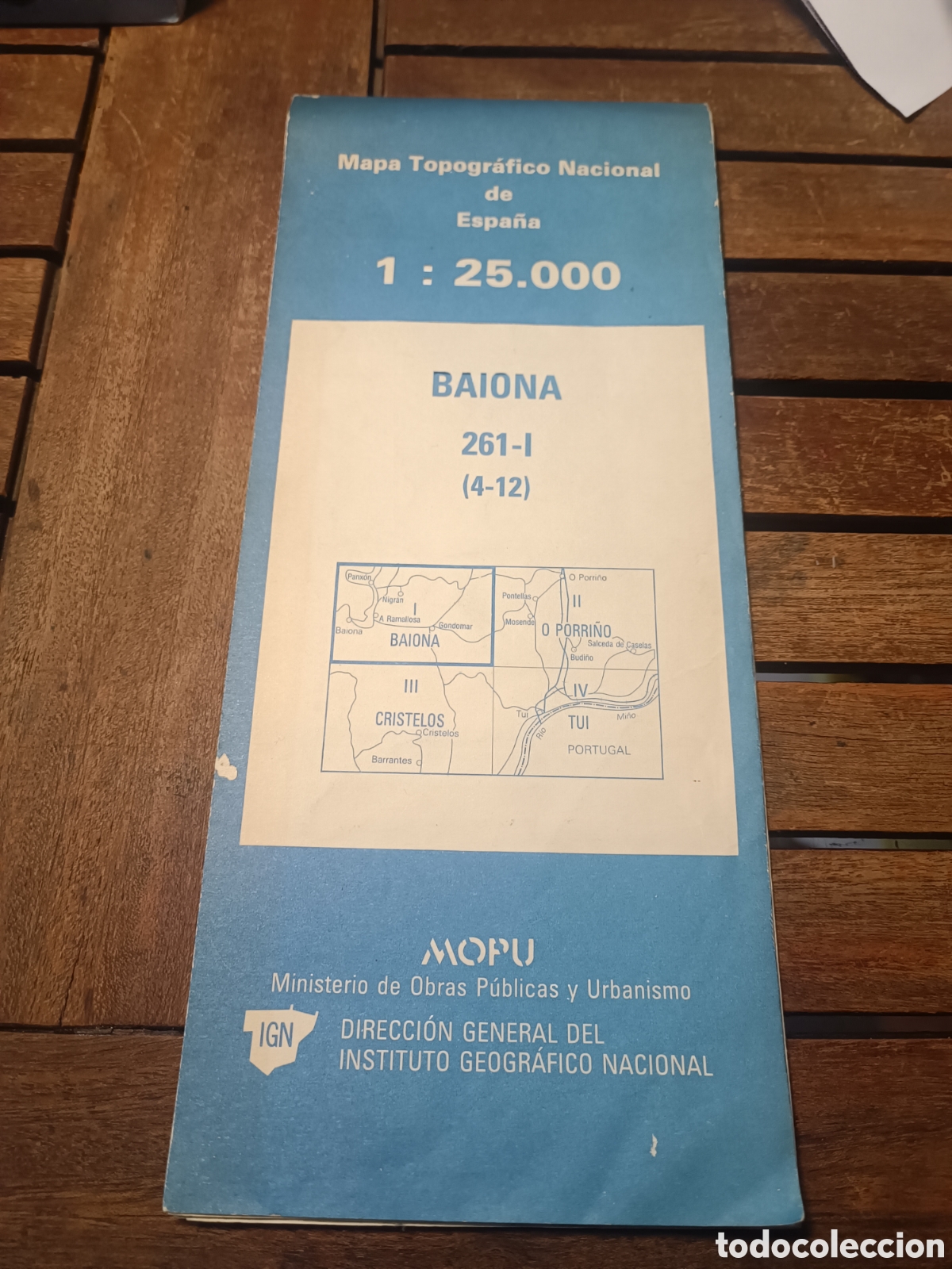 Libri di seconda mano: MAPA TOPOGR&Aacute;FICO NACIONAL 1:25000 HOJA 261 CUADRANTE 1 BAIONA MOPU Desplegable primera edici&oacute;n 1988