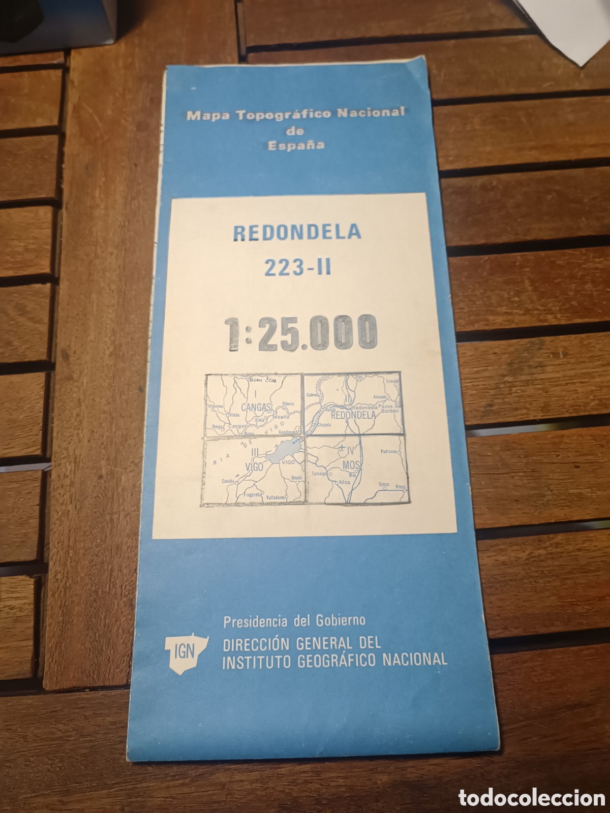 Libros de segunda mano: MAPA TOPOGR&Aacute;FICO NACIONAL 1:25000 HOJA 223 CUADRANTE 2 REDONDELA MOPU Despleg primera edici&oacute;n 1988
