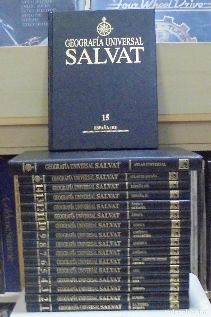 Libros de segunda mano: Geograf&iacute;a Universal Salvat. 15 tomos + Atlas de Espa&ntilde;a + Atlas Universal