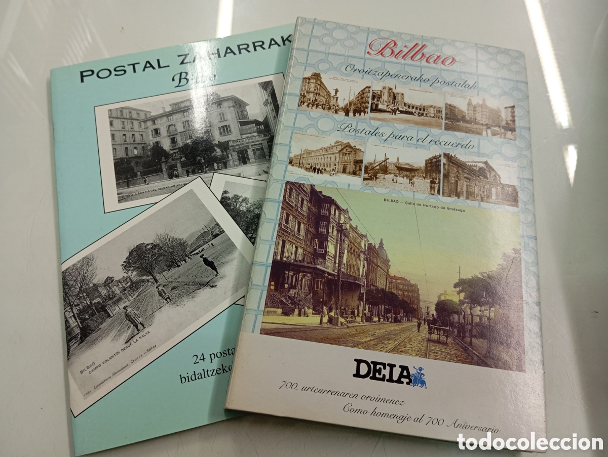 Libros de segunda mano: BILBAO POSTALES PARA EL RECUERDO Y POSTAL ZAHARRAK BILBO 108 POSTALES ANTIGUAS 2 CARPETAS PAIS VASCO