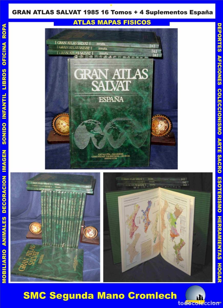Libros de segunda mano: GRAN ATLAS SALVAT 1985 Completa 16Tomos + 4 Suplementos Espa&ntilde;a