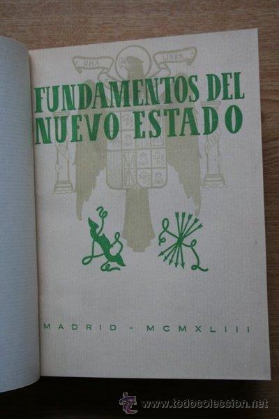 Libros de segunda mano: Fundamentos del Nuevo Estado. - Foto 1