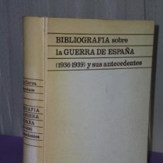 Libros de segunda mano: BIBLIOGRAFIA GENERAL SOBRE LA GUERRA DE ESPAÑA (1936-1939) Y SUS ANTECEDENTES HISTORICOS.