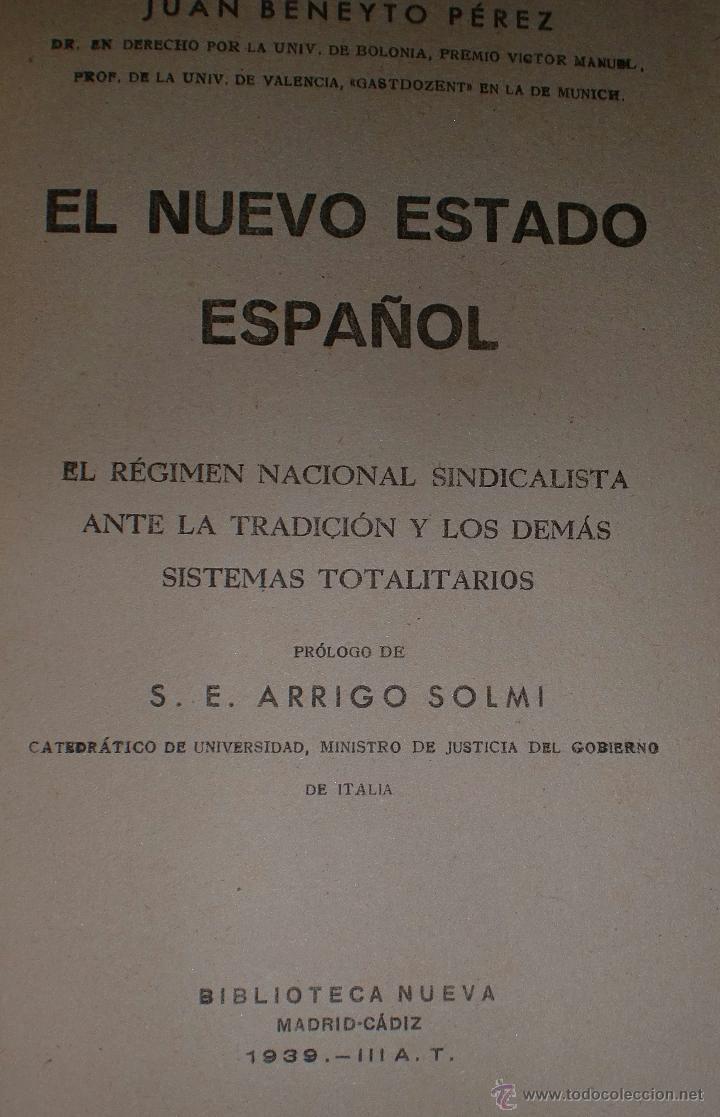 Libros de segunda mano: libro el Nuevo estado espa&ntilde;ol 1939 - Foto 2