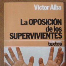 Libros de segunda mano: LA OPOSICION DE LOS SUPERVIVIENTES (VICTOR ALBA) - PLANETA