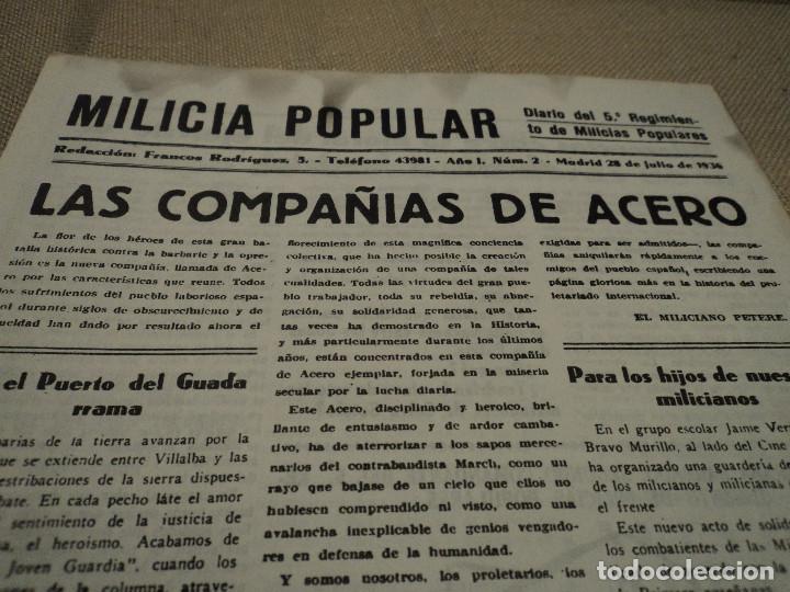 Second hand books: copia segundo NUMERO DE LA MILICIA POPULAR cuatro paginas