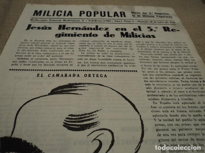 Libri di seconda mano: copia NUMERO tres DE LA MILICIA POPULAR cuatro paginas