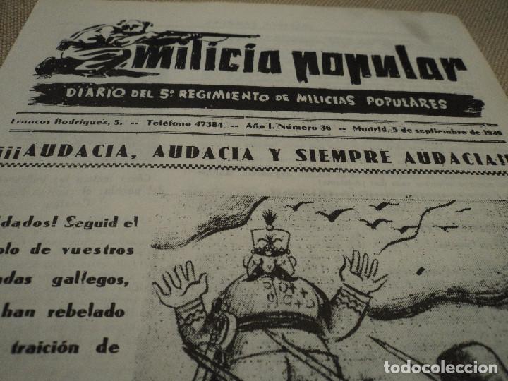 Libri di seconda mano: copia NUMERO 36 DE LA MILICIA POPULAR cuatro paginas