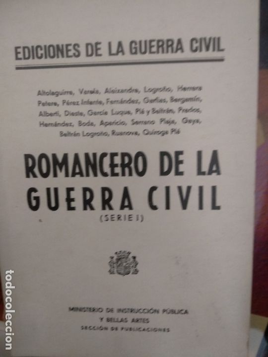 Libros de segunda mano: Romancero de la guerra civil (Serie I). Facs&iacute;mil 1936 - Altolaguirre; Varela; Aleixandre; Logro&ntilde;o