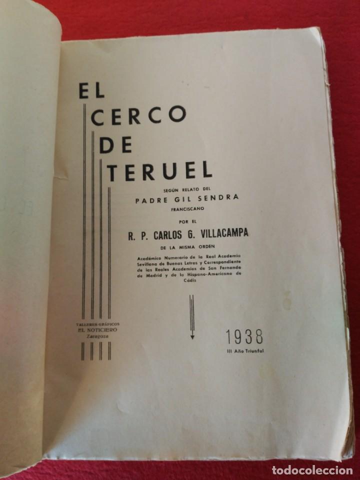 Libros de segunda mano: Libro el cerco de Teruel, 1938, Dedicado al caudillo - Foto 2