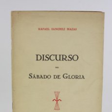 Libros de segunda mano: DISCURSO DEL SÁBADO DE GLORIA, RAFAEL SANCHEZ MAZAS, 8 DE ABRIL DE 1939, EDITORA NACIONA, BILBAO.. Lote 193797117