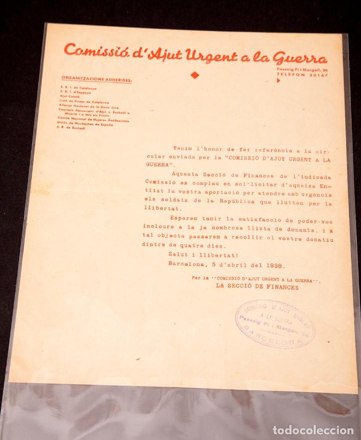 Gebrauchte B&uuml;cher: COMISSI&oacute; D'AJUT URGENT A LA GUERRA - 1938 - guerra civil - rep&uacute;blica