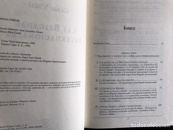 Libros de segunda mano: Las brigadas internacionales. C&eacute;sar Vidal - Foto 4