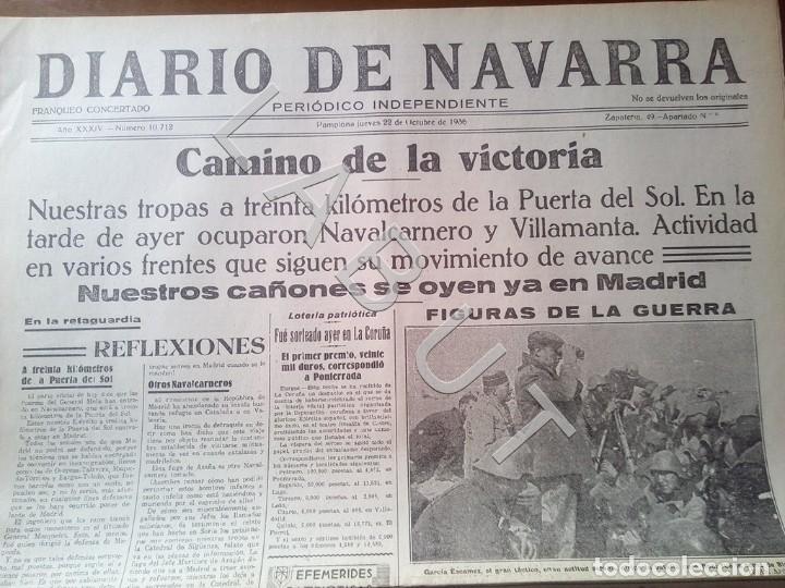 Gebrauchte B&uuml;cher: DIARIO DE NAVARRA 22 OCTUBRE 1936 GUERRA CIVIL FACSIMIL X12