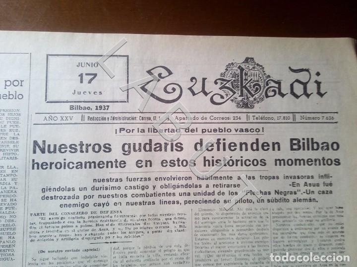 Gebrauchte B&uuml;cher: EUZKADI DIARIO 17 JUNIO 1937 GUERRA CIVIL FACSIMIL X12