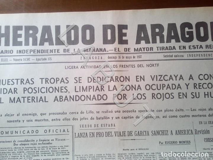 Gebrauchte B&uuml;cher: HERALDO DE ARAGON 16 MAYO 1937 GUERRA CIVIL FACSIMIL X12