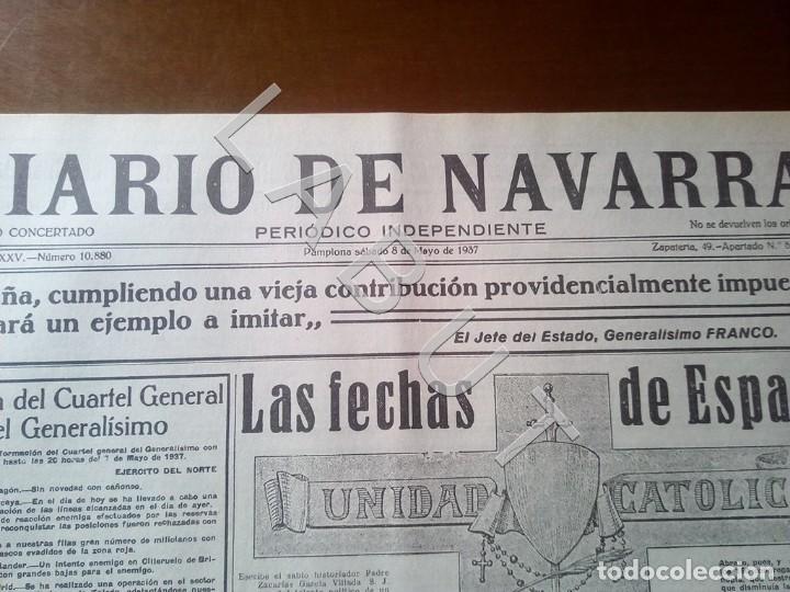 Gebrauchte B&uuml;cher: DIARIO DE NAVARRA 8 MAYO 1937 GUERRA CIVIL FACSIMIL X12