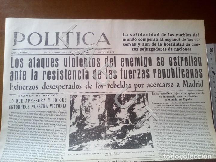 Gebrauchte B&uuml;cher: POLITICA 29 septiembre 1936 GUERRA CIVIL FACSIMIL X12