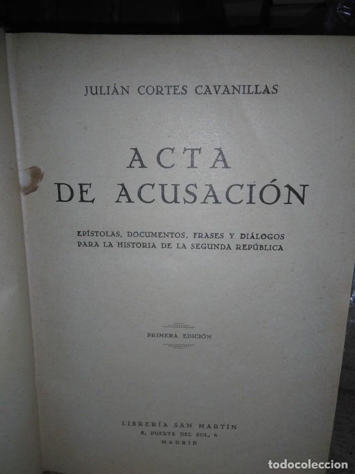 Gebrauchte B&uuml;cher: JULI&Aacute;N CORTES CAVANILLAS.ACTA DE ACUSACI&Oacute;N.1933.LIBRER&Iacute;A SAN MARTIN