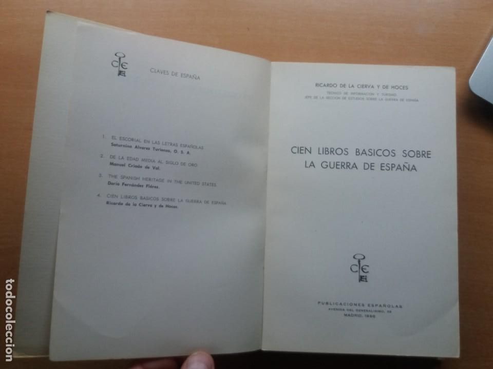 Libros de segunda mano: CIEN LIBROS B&Aacute;SICOS SOBRE LA GUERRA DE ESPA&Ntilde;A. RICARDO DE LA CIERVA - Foto 5
