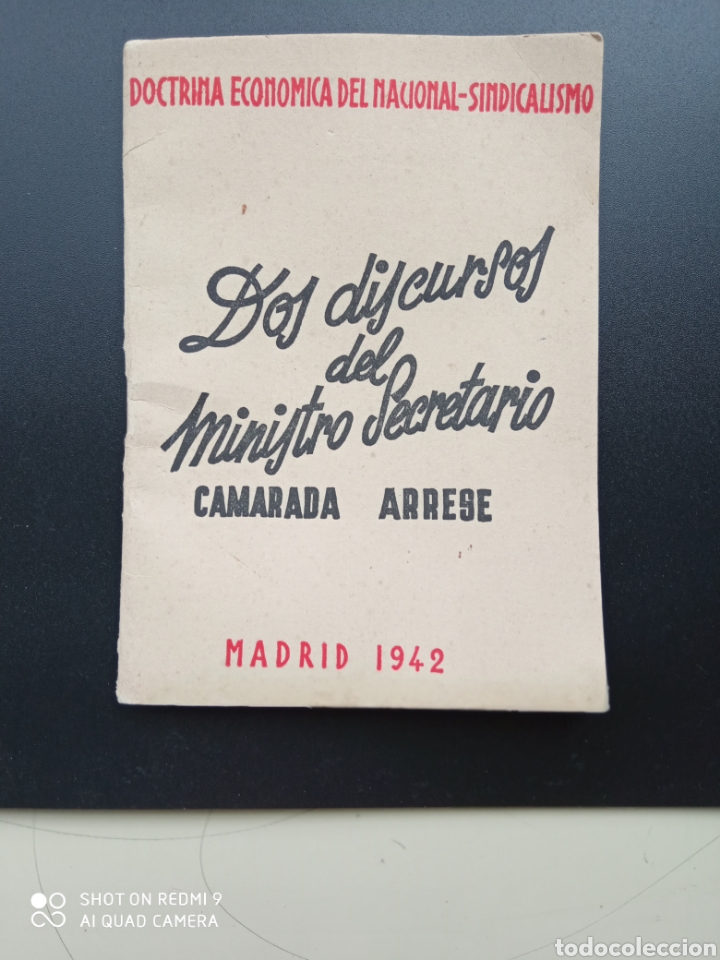 Gebrauchte B&uuml;cher: Dos discursos del ministro secretario camarada arrese Madrid 1942