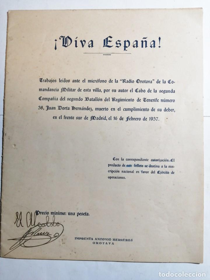 Gebrauchte B&uuml;cher: VIVA ESPA&Ntilde;A. TRABAJO LEIDO POR JUAN DORTA HERN&Aacute;NDEZ. RADIO OROTAVA, COMANDANC&Iacute;A MILITAR DE LA VILLA