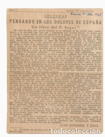 Libros de segunda mano: PENSANDO EN LOS DOLORES DE ESPA&Ntilde;A-Joaquin Segu&iacute; - Foto 2
