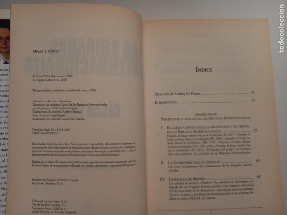 Libros de segunda mano: LAS BRIGADAS INTERNACIONALES, C&Eacute;SAR VIDAL - Foto 3