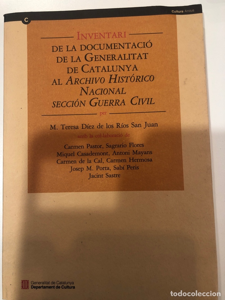 Gebrauchte B&uuml;cher: Inventari de la documentaci&oacute; de la generalitat de catalunya al archivo hist&oacute;rico nacional secci&oacute;n