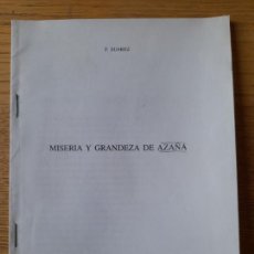 Libros de segunda mano: GUERRA CIVIL. MISERIA Y GRANDEZA DE AZAÑA, FEDERICO SUAREZ, REV. RAZÓN ESPAÑOLA, 1991. Lote 359032100