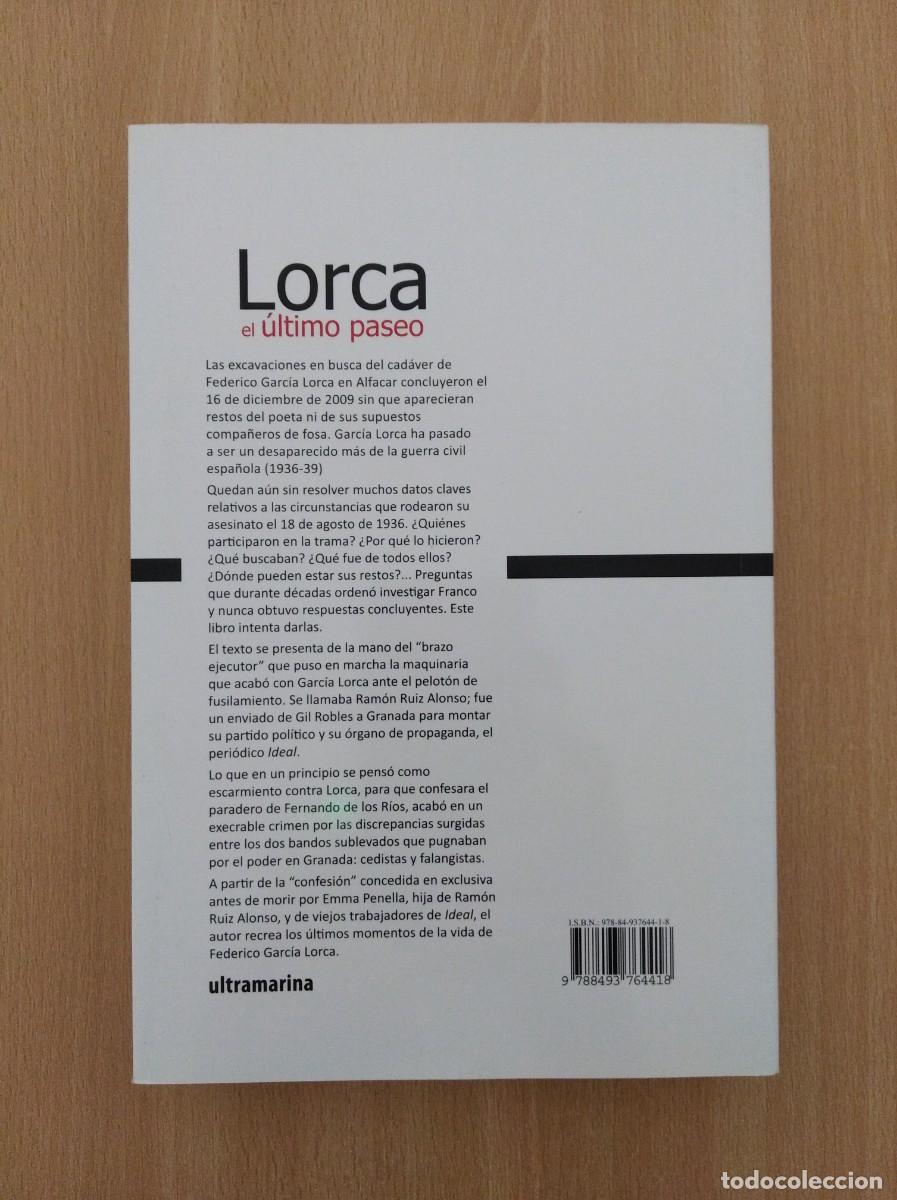 Libros de segunda mano: LORCA. EL &Uacute;LTIMO PASEO. Gabriel Pozo - Foto 2