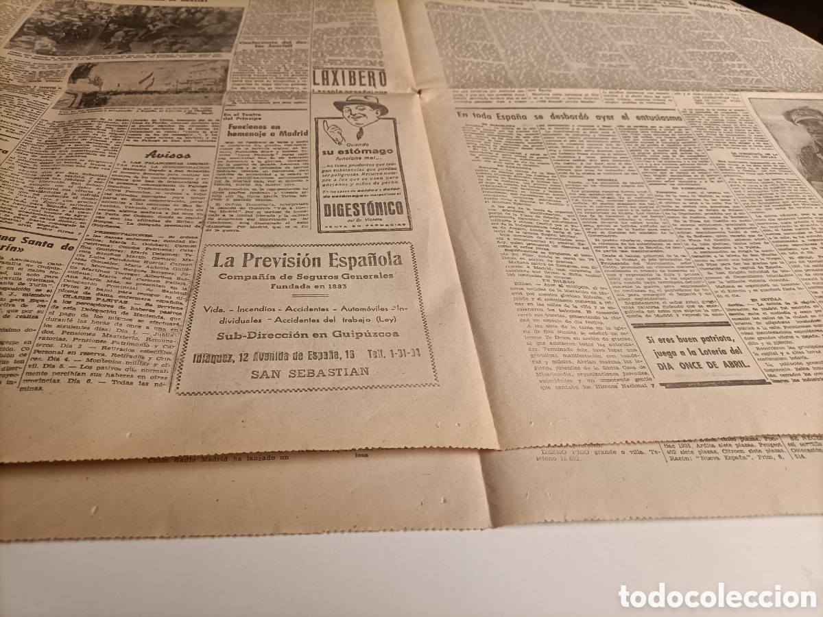 Gebrauchte B&uuml;cher: El diario Vasco marzo 1939 Franco Madrid