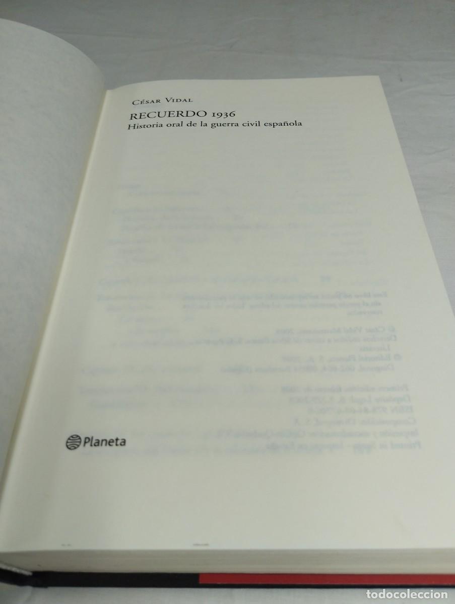 Libros de segunda mano: Recuerdo 1936. C&eacute;sar Vidal, 2008 - Foto 2